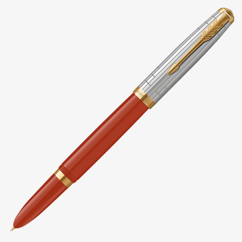 Parker Parker 51 Premium Fountain Pen - Red Rage Gold Trim