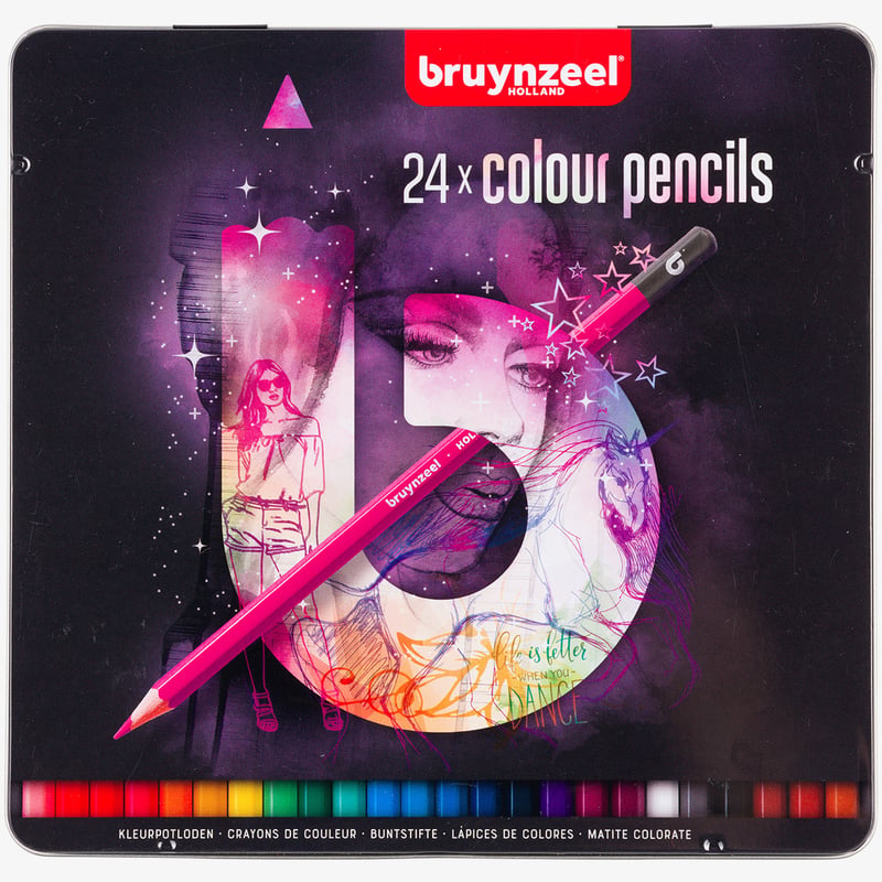 Bruynzeel Bruynzeel Colouring Pencils - Light Colours (Tin of 24)