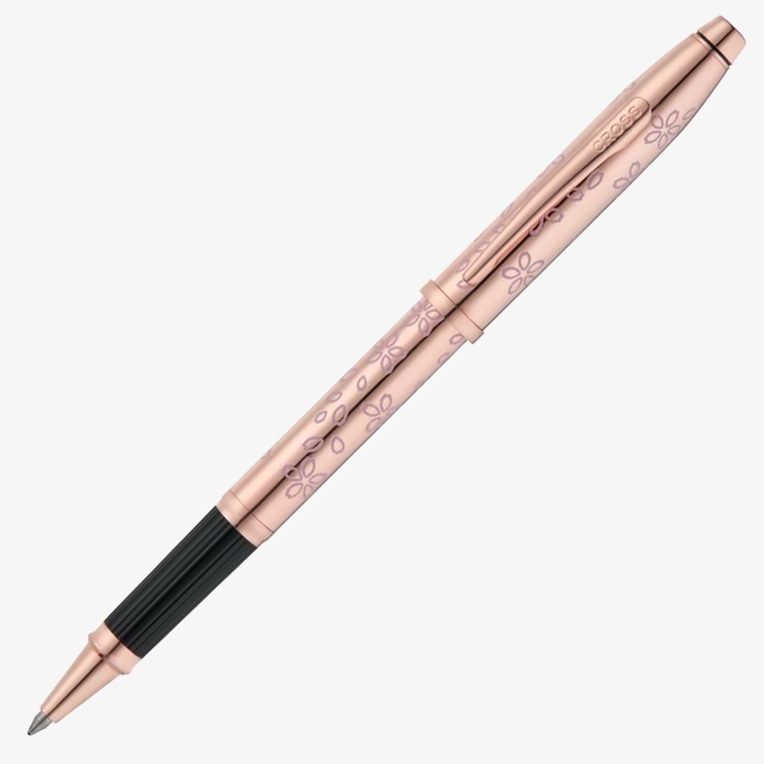 Cross Cross Century II Cherry Blossom Rollerball Pen - Rose Gold with Rose Gold Trim