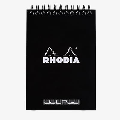 Rhodia Classic Wirebound Notepad - Medium - Black - Dotted