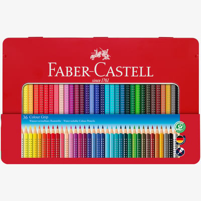 Faber-Castell Faber-Castell Colour Grip Pencils - Assorted Colours (Tin of 36)