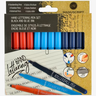 Manuscript Manuscript Handwriting Pens - Assorted Tip Types (Pack of 12)