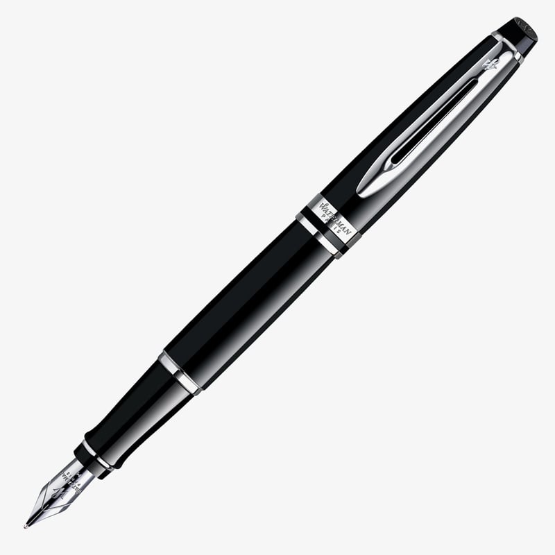 Waterman Waterman Expert Fountain Pen - Black Chrome Trim
