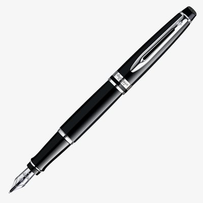 Waterman Expert Fountain Pen - Black Chrome Trim
