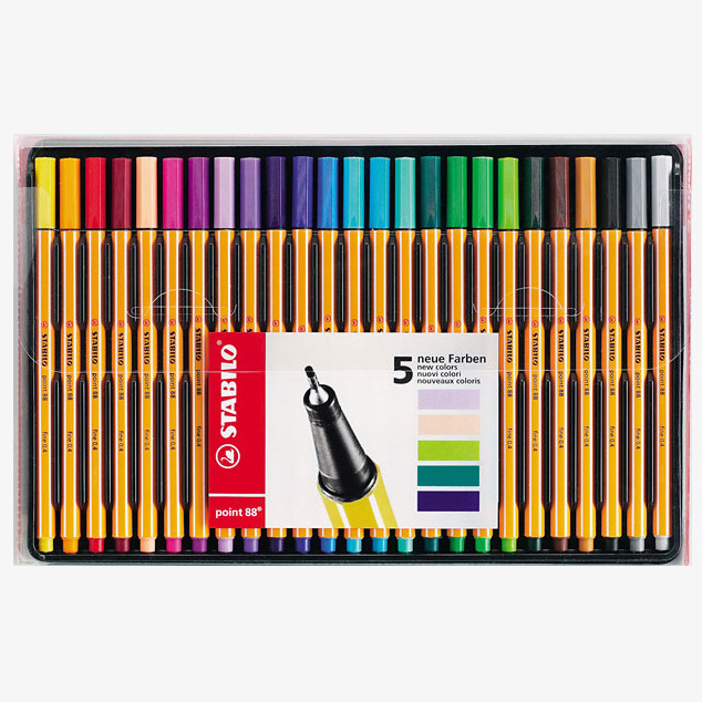STABILO STABILO point 88 Fineliner Pen - Assorted Colours (Pack of 25)