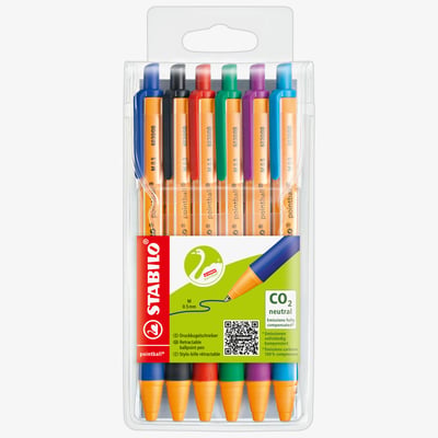 STABILO STABILO pointball Ballpoint Pen - Wallet of 6 - Assorted Colours