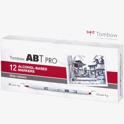 Tombow Tombow ABT PRO Markers - Grey Colours (Pack of 12)