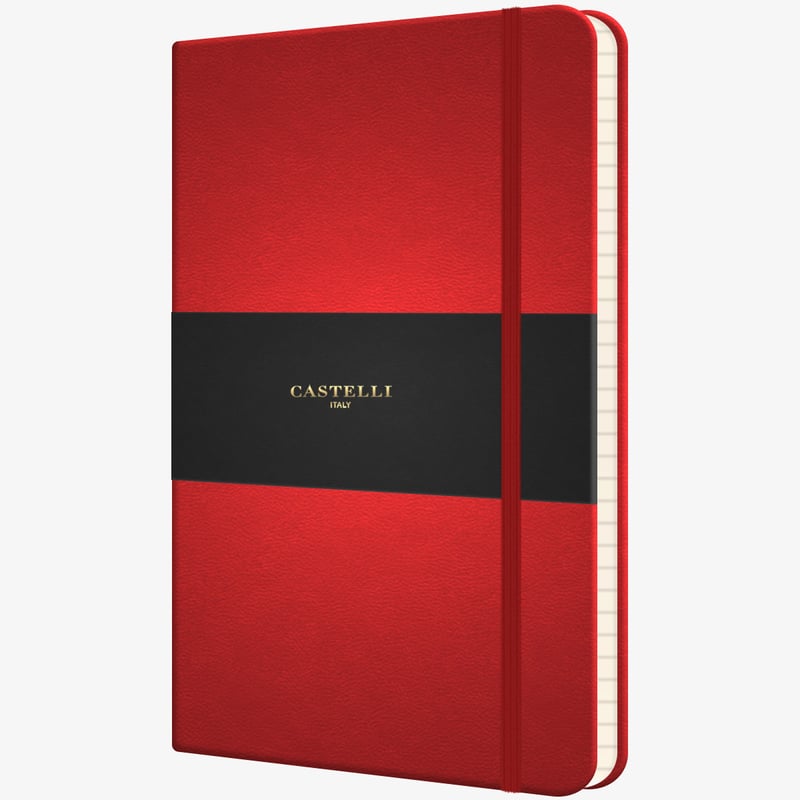 Castelli Castelli Flexible Medium Notebook - Ruled - Coral Red