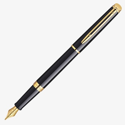 Waterman Hemisphere Fountain Pen - Gloss Black Gold Trim