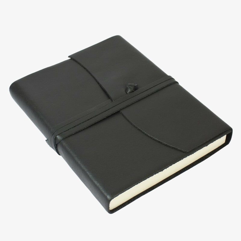 Papuro Papuro Amalfi Leather Journal - Black - Medium