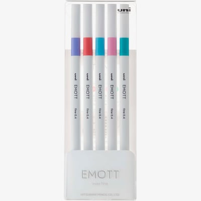 Uni-Ball Uni-Ball PEM-SY Emott Fineliner Pens - Candy Pop Colours (Pack of 5)