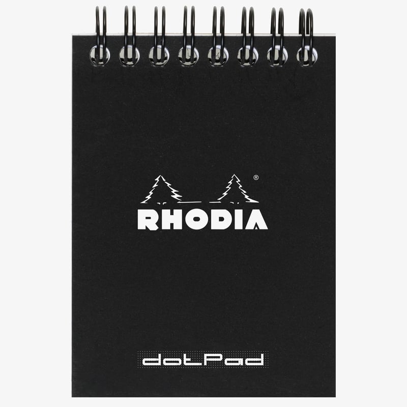 Rhodia Classic Wirebound Notepad - Small - Black - Dotted
