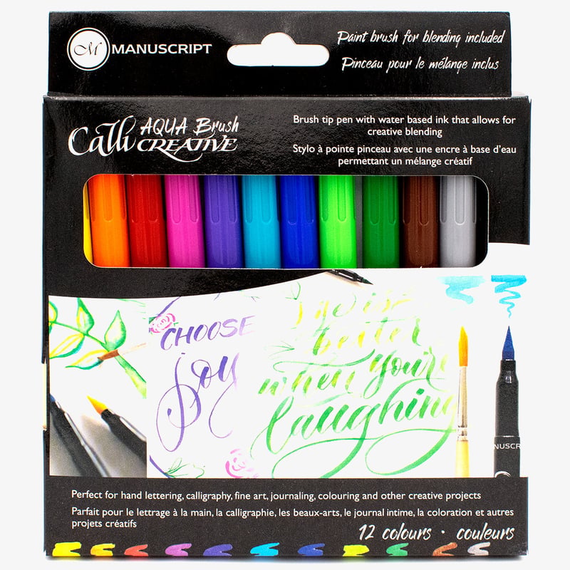 Manuscript Manuscript Callicreative Aqua Brush Markers (Pack of 12)