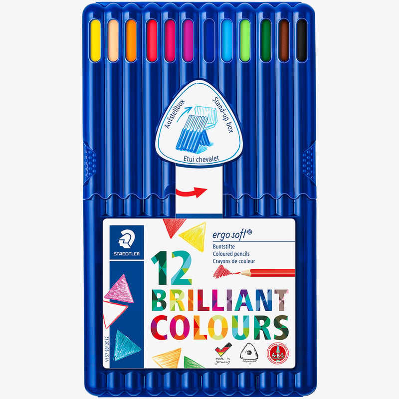 Staedtler Staedtler Ergosoft Triangular Coloured Pencils - Assorted Colours (Pack of 12)