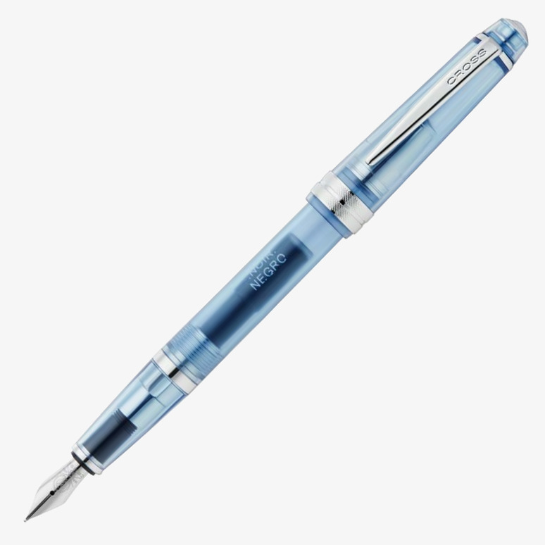 Cross Cross Bailey Light Fountain Pen - Translucent Navy-Blue Resin Bright Chrome Trim (Extra Fine)