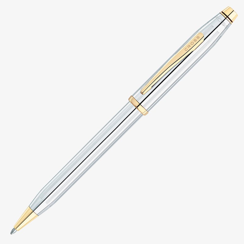 Cross Cross Century II Ballpoint Pen - Medalist Chrome and Gold