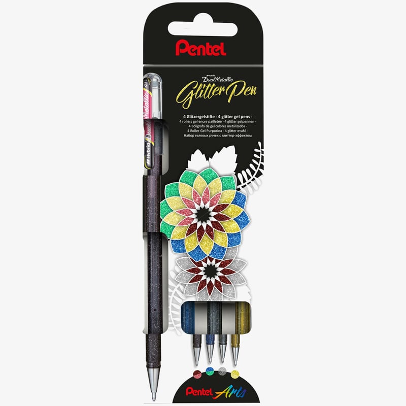 Pentel Pentel Hybrid Dual Gel Pens - Assorted Colours (Wallet of 4)