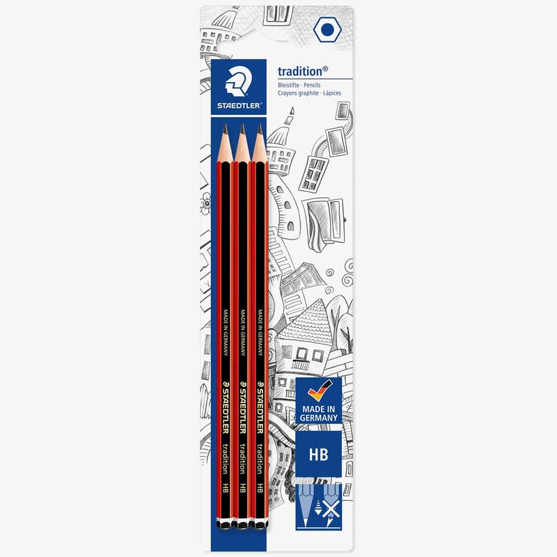 Staedtler Staedtler Tradition Pencils - HB (Pack of 3)