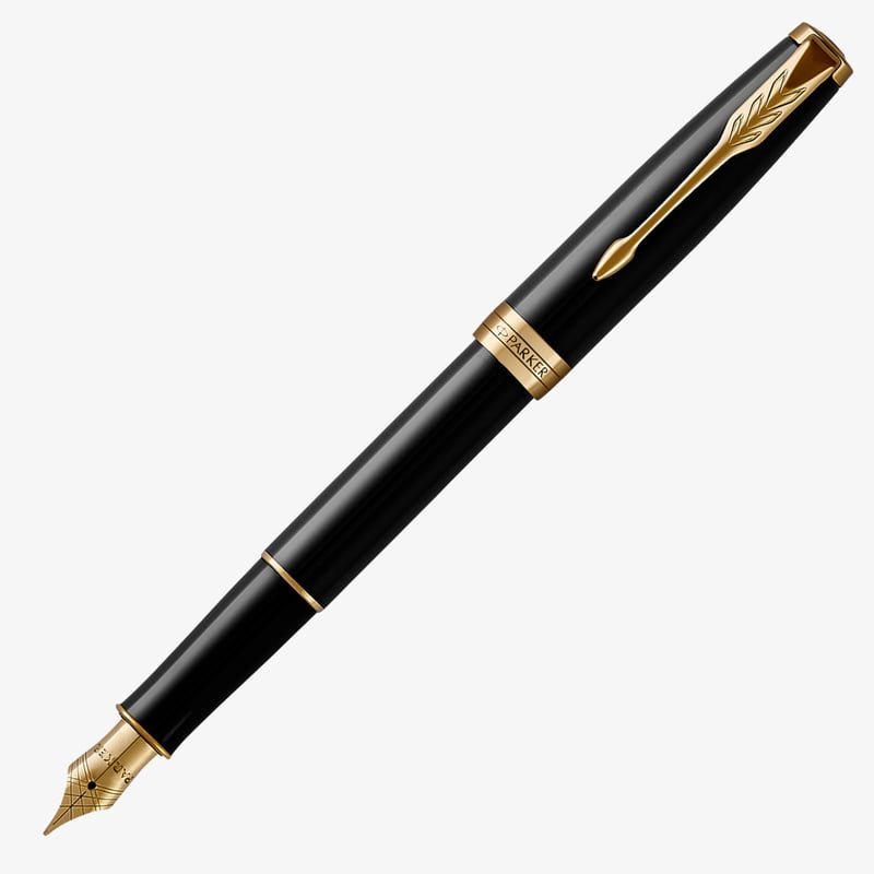 Parker Parker Sonnet Fountain Pen - Black Lacquer Gold Trim