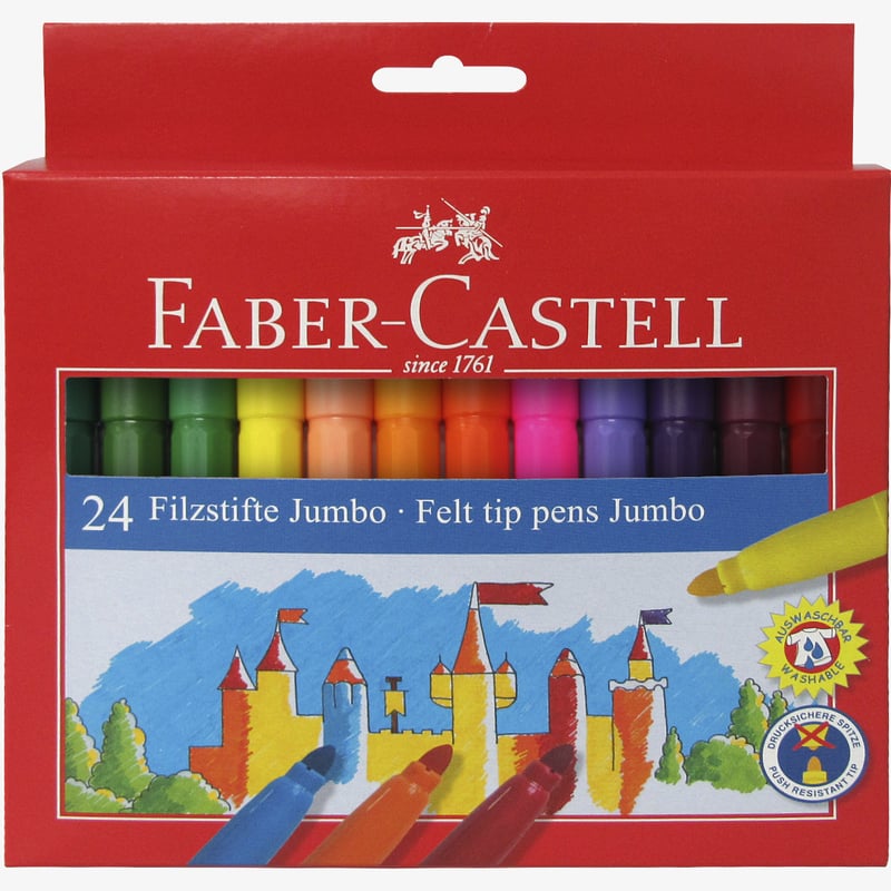 Faber-Castell Faber-Castell Jumbo Felt Tip Pen - Wallet of 24