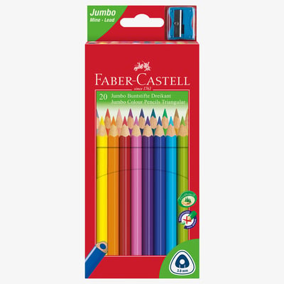Faber-Castell Junior Triangular Colouring Pencils - Assorted Colours (Pack of 20)