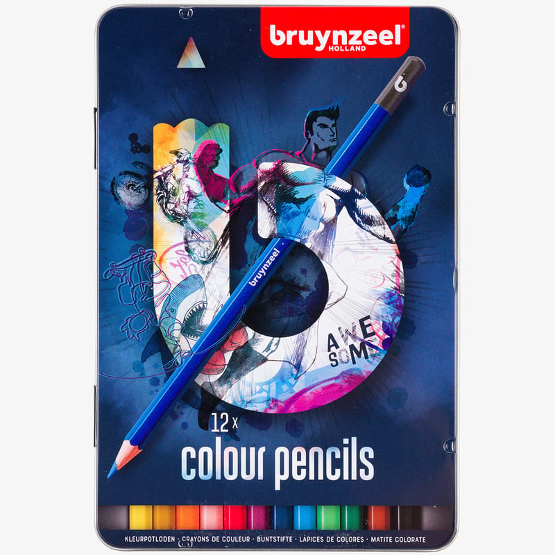 Bruynzeel Bruynzeel Colouring Pencils - Dark Colours (Tin of 12)