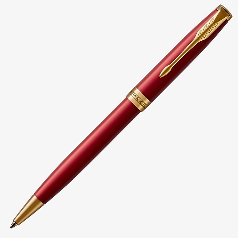 Parker Parker Sonnet Ballpoint Pen - Red Satin Gold Trim