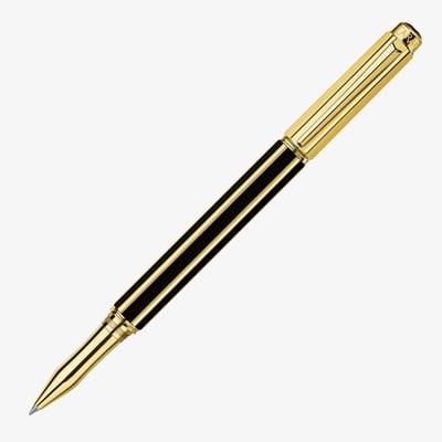 Caran d'Ache Varius China Rollerball Pen - Black Gold Plated