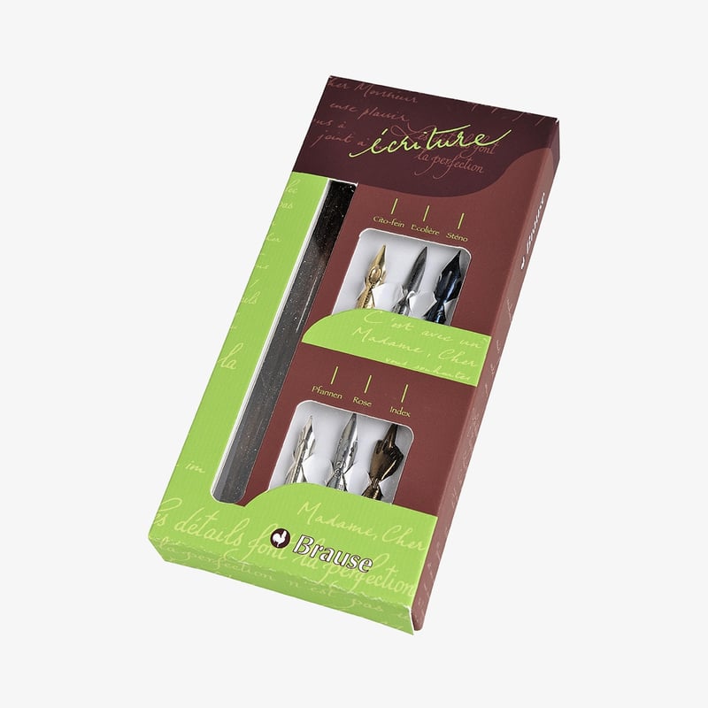 Brause Brause Calligraphy Set - 6 Writing Nibs with Dip Pen