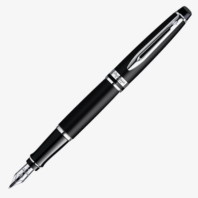 Waterman Expert Fountain Pen - Matte Black Chrome Trim