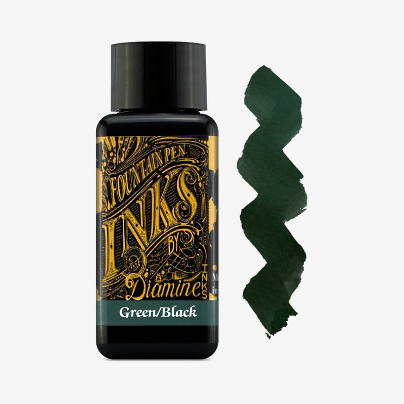 Diamine Inks Diamine Ink Bottle 30ml - Green Black