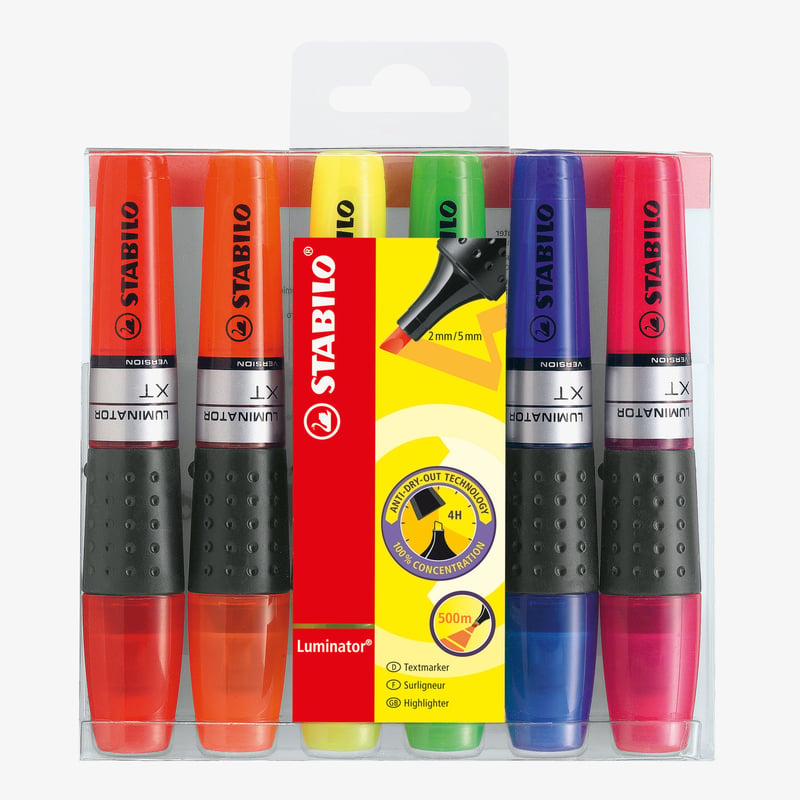 STABILO STABILO LUMINATOR Highlighter - Wallet of 6 - Assorted Colours