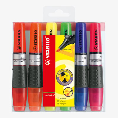 STABILO LUMINATOR Highlighter - Wallet of 6 - Assorted Colours