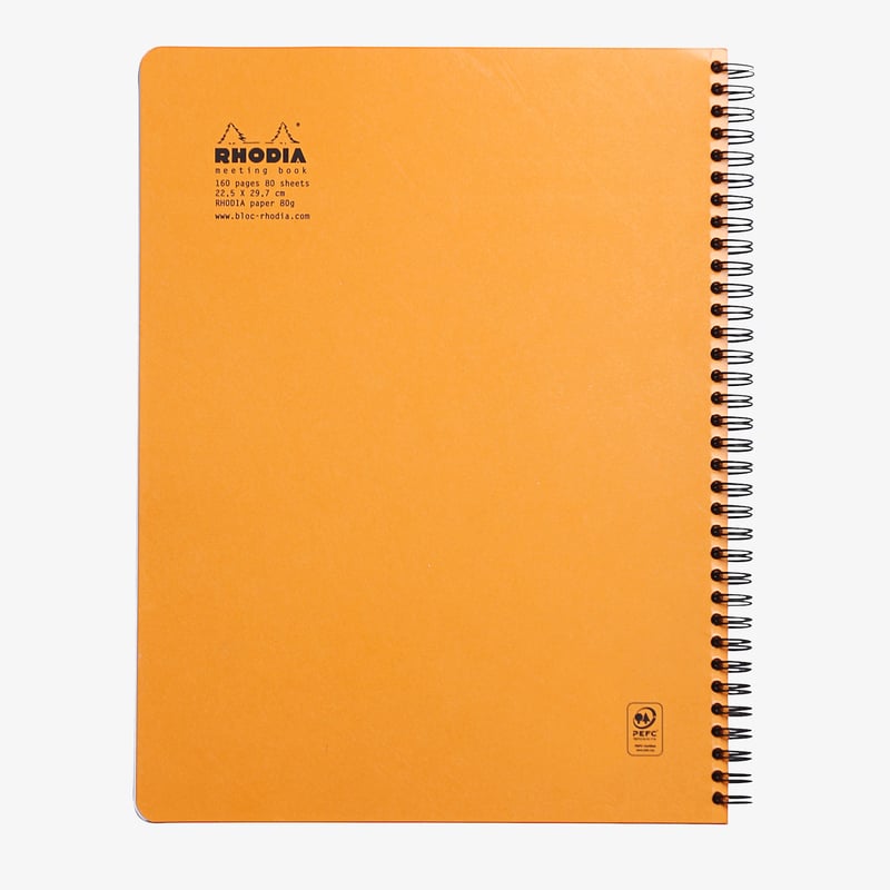 Rhodia Classic Wirebound Notebook - Large - Orange - Meeting Book