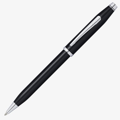 Cross Century II Ballpoint Pen - Black Lacquer Chrome Trim