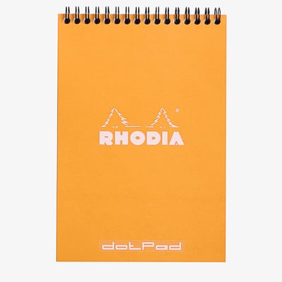 Rhodia Classic Wirebound Notepad - Large - Orange - Dotted