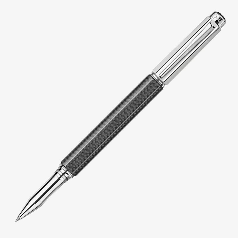 Caran d'Ache Caran d'Ache Varius Carbon Fibre Rollerball Pen - Silver