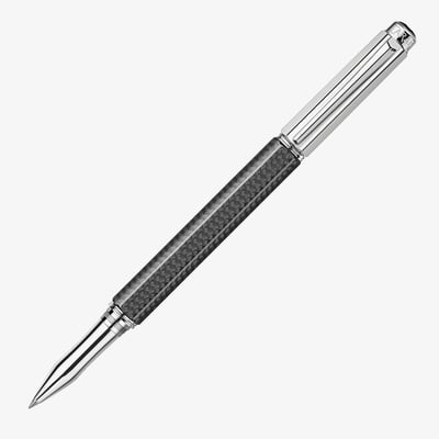 Caran d'Ache Varius Carbon Fibre Rollerball Pen - Silver