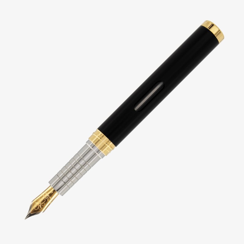 Diplomat Diplomat NeXus Fountain Pen - Black Gold Trim