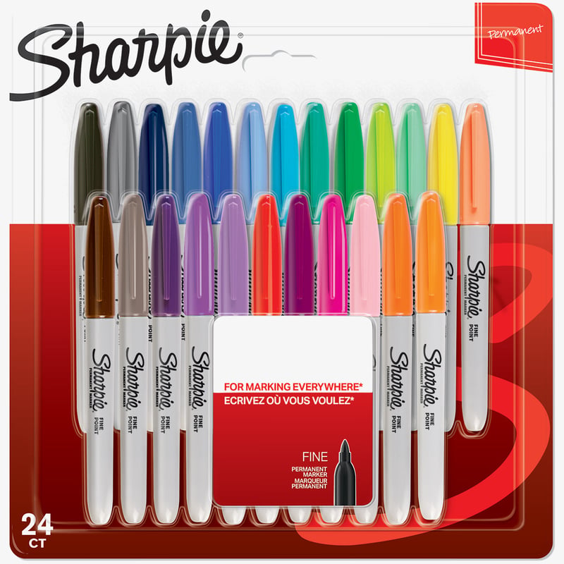 Sharpie Sharpie Fine Marker Pens - Assorted Colours (Blister of 24)