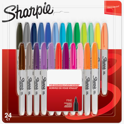 Sharpie Sharpie Fine Marker Pens - Assorted Colours (Blister of 24)