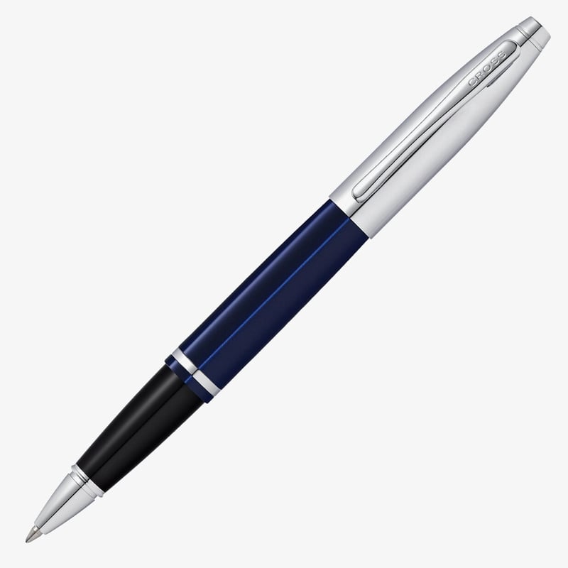 Cross Cross Calais Rollerball Pen - Translucent Blue Chrome Trim