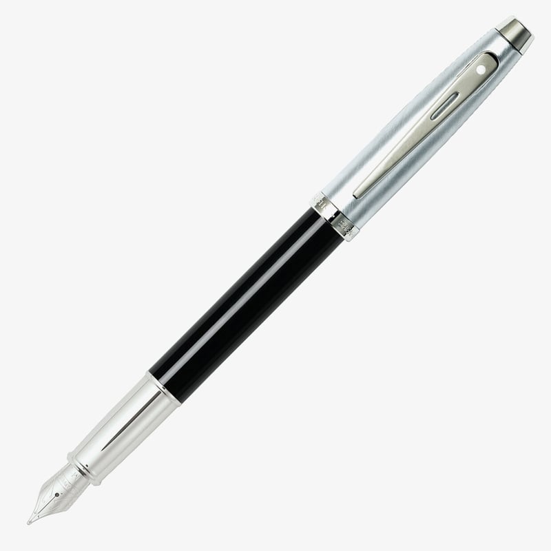 Sheaffer Sheaffer 100 Fountain Pen - Gloss Black Brushed Chrome
