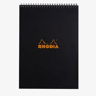 Rhodia Classic Wirebound Notepad - A4 - Black - Lined
