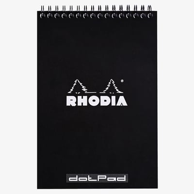 Rhodia Classic Wirebound Notepad - Large - Black - Dotted