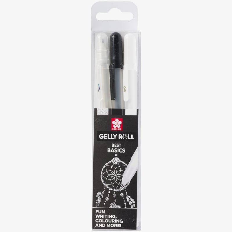Sakura Sakura Gelly Roll Basic Gel Pens - Black, White & Clear (Set of 3)