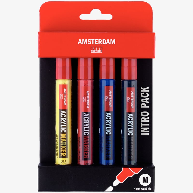 Amsterdam Amsterdam All Acrylics Paint Marker - Medium - Basic Set (Pack of 4)