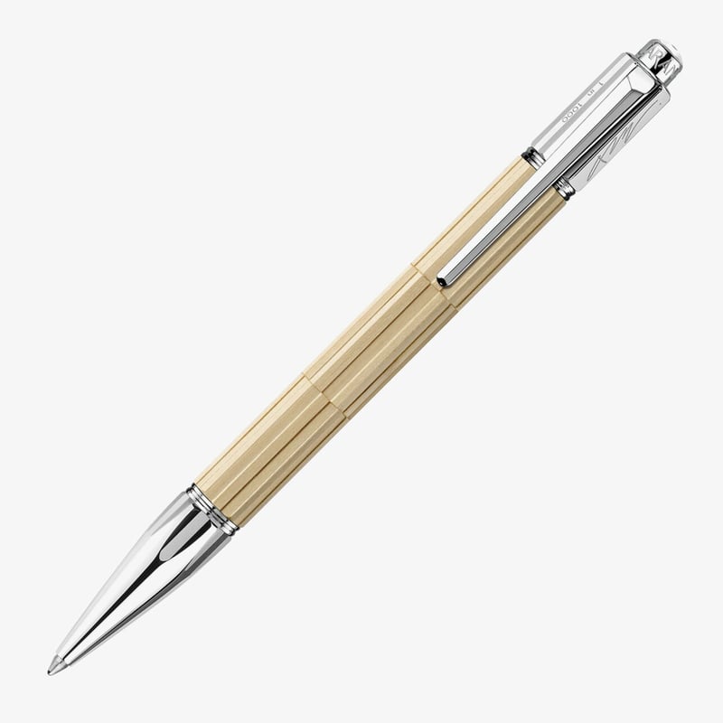 Caran d'Ache Caran d'Ache Varius Kengo Kuma Ballpoint Pen - Precious Wood, Hinoki Cypress, Silver & Rhodium Plated