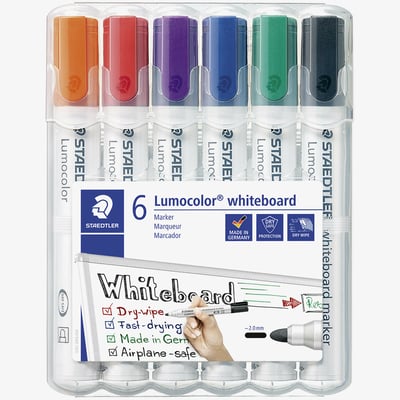 Staedtler Staedtler Lumocolor Whiteboard Marker - Bullet Tip - Assorted Colours (Pack of 6)