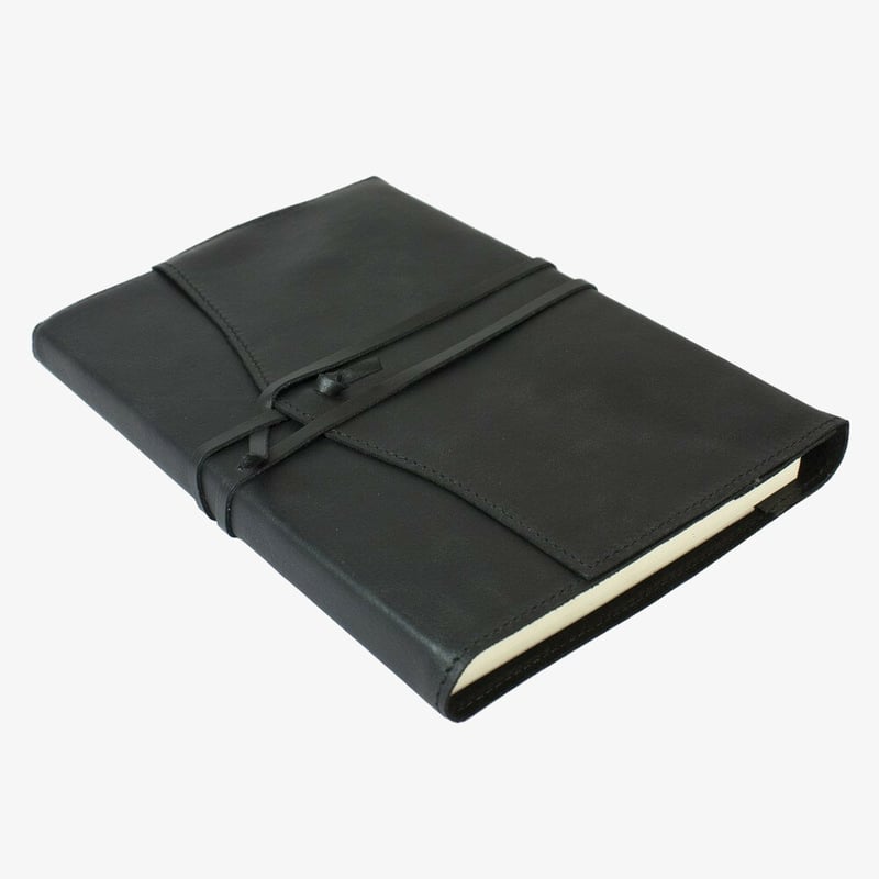 Papuro Papuro Milano Large Refillable Journal - Black with Plain Pages